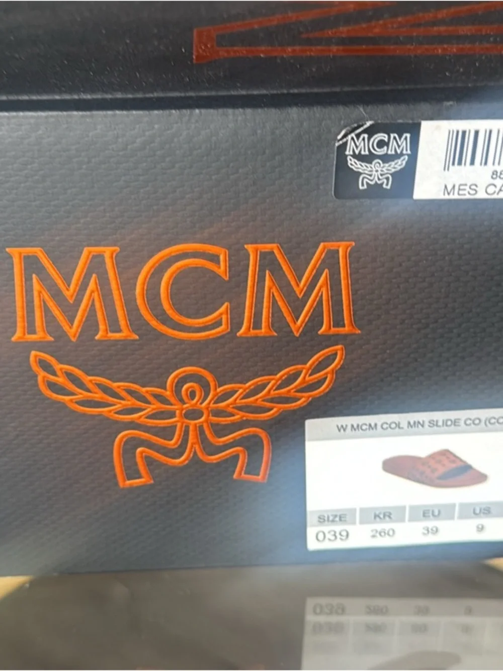 MCM Women’s Cognac Brown Logo-Perforated Slide Sandals